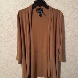 Frank Lyman Tan Open Front Cardigan size 16 NWOT